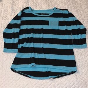 JUSTICE 3/4 sleeve striped top
